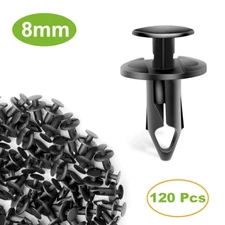 120pc Clips Hole Plastic Rivets Retainer Fender Bumper Push Pin Fastener 8mm
