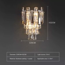 Modern Crystal Wall Lamp Nordic Minimalist Living Room Light Bedroom Lighting