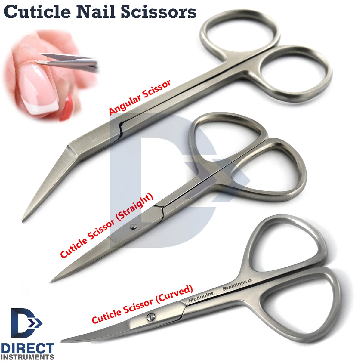 Professional Cuticle Scissors Nail Art Long Toenail Remover Manicure  Pedicure