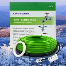 MAXKOSKO 2Ft Heat Tape for Water Pipes Pipe Heating Cable  120V 5 W/ft