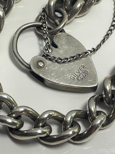 Vintage 'Georg Jensen GLtd' sterling silver 925 bracelet & heart padlock 32.14g - Picture 15 of 18