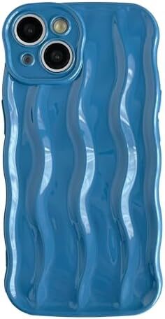 for iPhone 14 Case,Water Ripple Pattern Curly Wave Frame Soft Compatible with iP