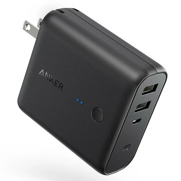 Anker PowerCore Fusion WALL CHARGER & 5000 mAh PORTABLE BATTERY Power Bank  2-USB