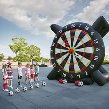 10x10FT Inflatable Football Dart Board Golf Foot Soccer Kick Game With 8 Balls