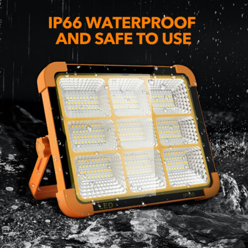 Solar LED Arbeitsleuchte Akku Aufladbar Baustrahler Flutlicht Werkstattlampe DE - Bild 10 von 10