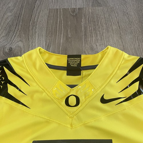 Camiseta de fútbol americano Nike Oregon Ducks Game #5 amarilla negra DB3082-729 para hombre talla S - Imagen 3 de 7