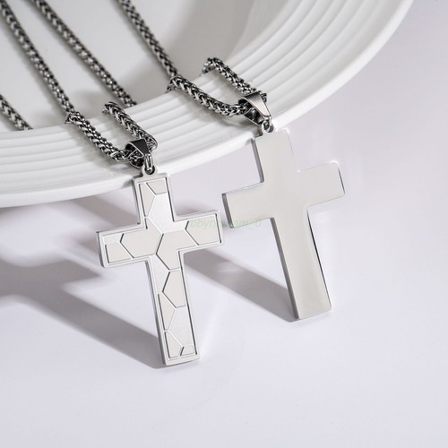 Stainless Steel Football Bible Cross Pendant Inspirational Necklace Decorations - Picture 4 of 38