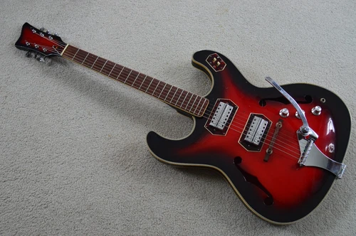 Vintage c. 1960s Matsumoku archtop hollowbody electric guitar, Japan