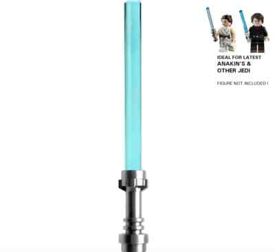 LEGO Star Wars Trans-Blue Lightsaber Metallic Silver Hilt Anakin Skywalker Luke