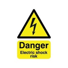 Image of Safety Sign Danger Electric Shock Risk A5 Self-Adhesive HA10751S