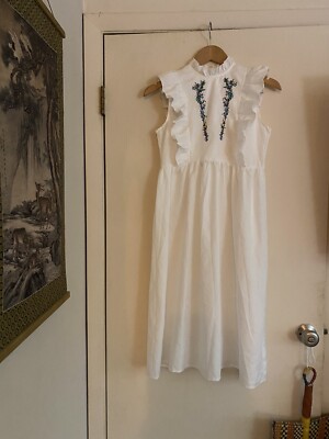 Girls Embroidered Prairie Renaissance Hippie Maxi Field Photo shoot Dress 12