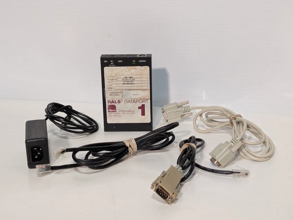 Servidor de dispositivos POCT Abbott RALS Dataport1, Ethernet, adaptador de corriente, periféricos Foto 2 de 4