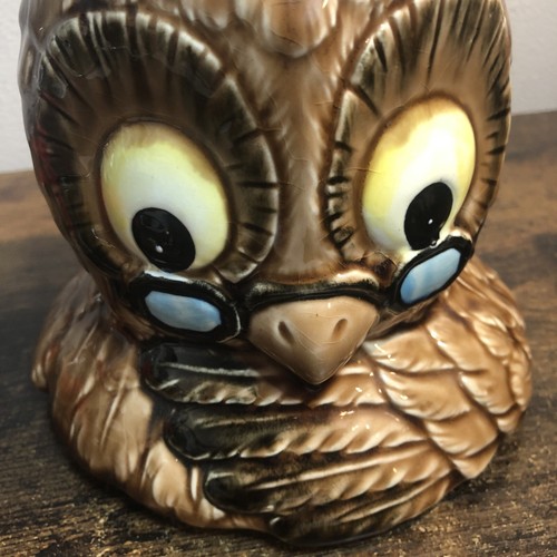 Vintage old school owl with glasses Top only for cookie jar - Picture 12 of 13