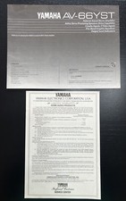 Yamaha AV-66YST Natural Sound Stereo Amplifier Owner  s Instructions Manual
