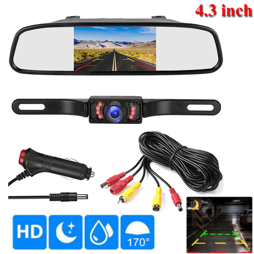 4.3" Mirror Monitor Car Rear View Reversing Backup Camera HD Parking Reverse Kit - Picture 1 of 14