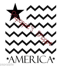 Stencil Chevron Stripes Flag Star AMERICA Zig Zag Country 4th of July