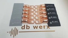 (10) 2/0(oversized 1/0 car audio wire) Copper Lugs w/ Black/Grey Heat Shrink