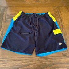 OP Mens Size L 36-38 Board Shorts Swim Trunks Cargo Pockets Ocean Pacific Blue
