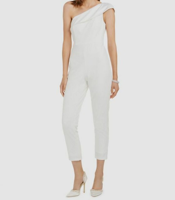 One Shoulder Slim Leg Jumpsuit Size 