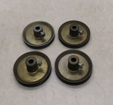 Gilbert Erector Set Part P-7A 11/8" Brass Plated Pulley 3/8" Hub Lot of 4