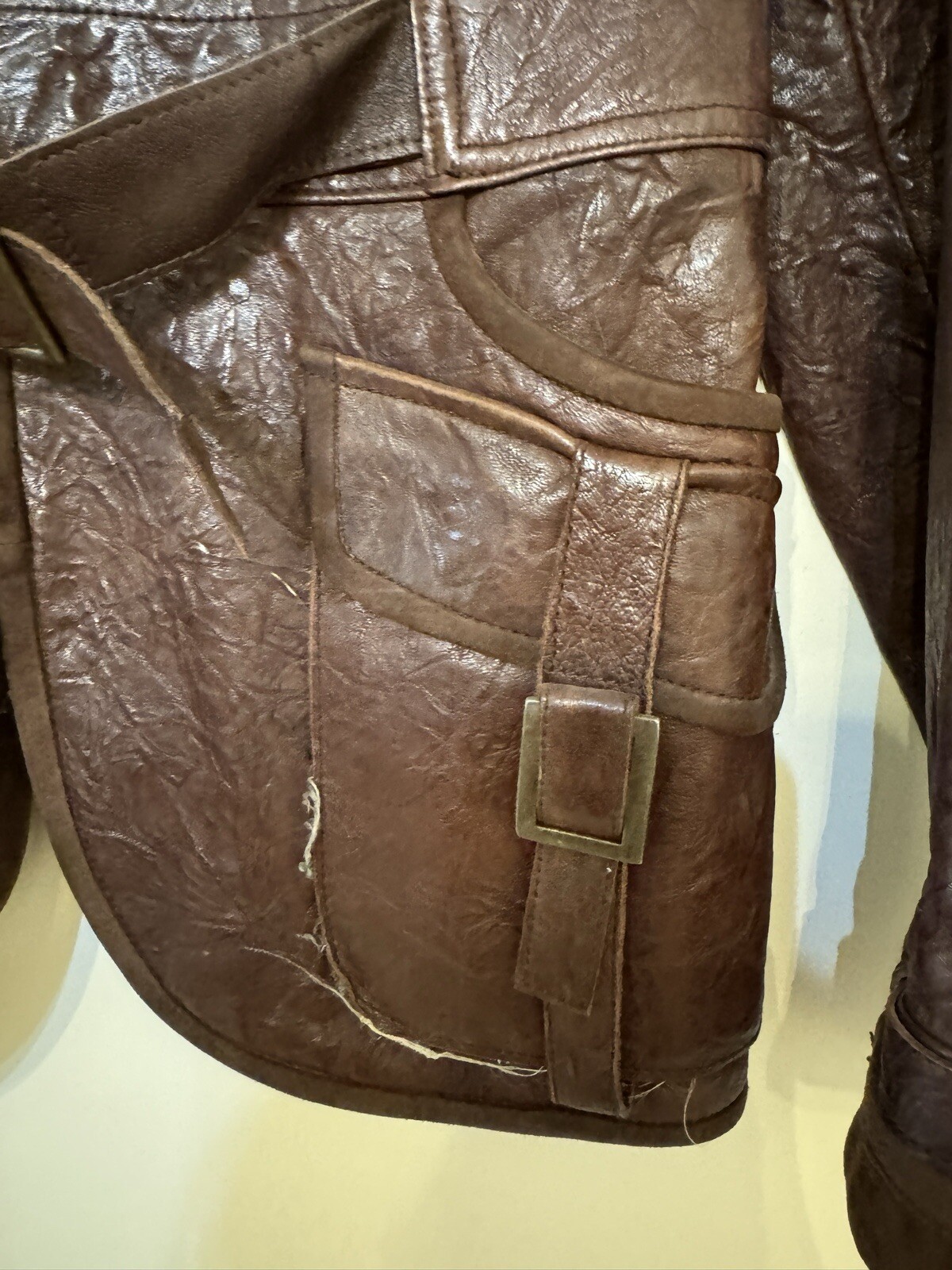 Ottimo Brown Leather Jacket With Pockets Zipper A… - image 9