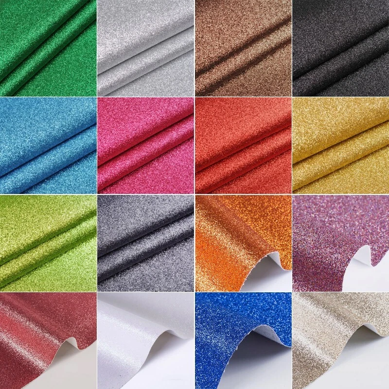 PU Leather Fabric Cloth Shiny Glitter DIY Crafts Material Bag Shoes Gift Box - Image 2 of 4