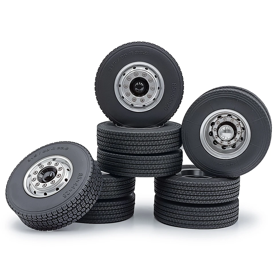 AXSPEED Vorderrad & hinten Räder Felgen mit Reifen Für 1/14 RC Tamiya LKW 6x6 - Bild 4 von 4