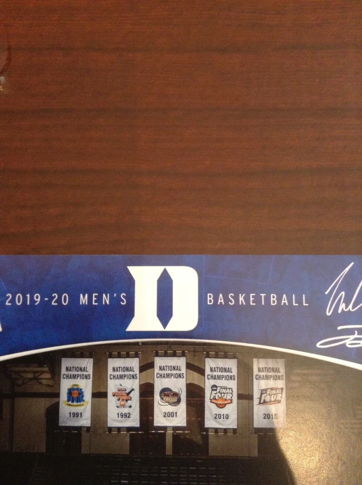 DUKE MENS BASKETBALL STAMPED/PRINTED AUTOGRAPH 2019-2020 SCHEDULE POSTER - Image 3 of 3