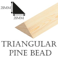 2.4m Triangle pine decorative trim moulding 21mm beading wooden timber edging