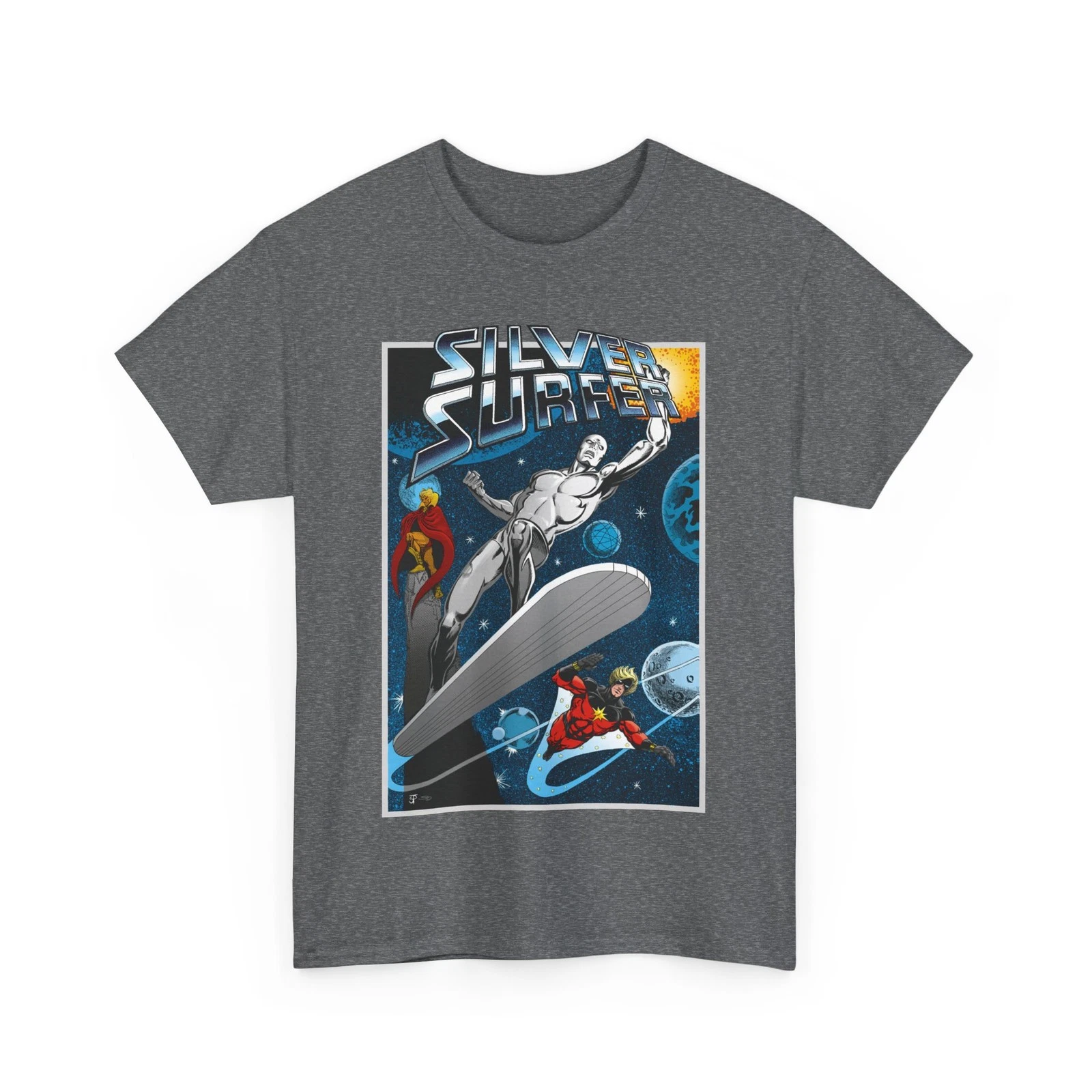 Silver Surfer T-Shirt - Marvel Comics - With Adam Warlock & Captain Marvel