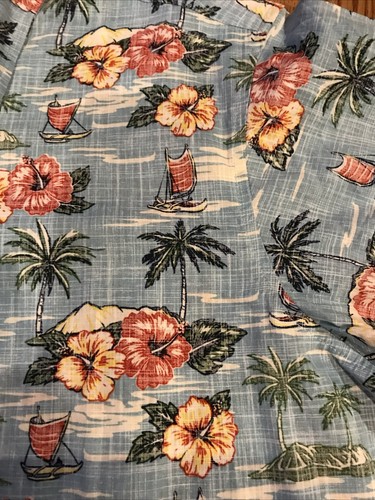 Redhead Shirt Mens XL Short Sleeve Button Up Hawaiian Floral Boat Summer Cotton - Picture 4 of 5