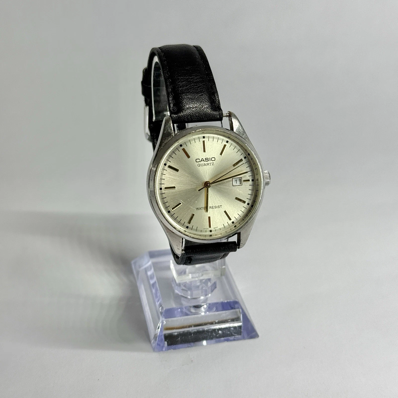 CASIO MTP-1175 Analog Quartz Silver Tone Men Vintage Watch W684 *WORKING