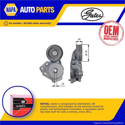 Aux Belt Tensioner fits VW SHARAN 7N 1.4 10 to 15 Drive V-Ribbed Gates Quality
