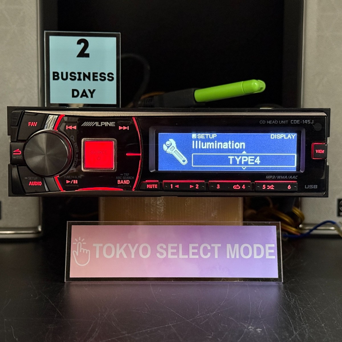 Alpine CDE-145J 1DIN CD Receiver USB AUX Car Audio JDM Tested