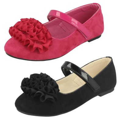 Girls Spot On Frill Trim Ballerinas H2R448