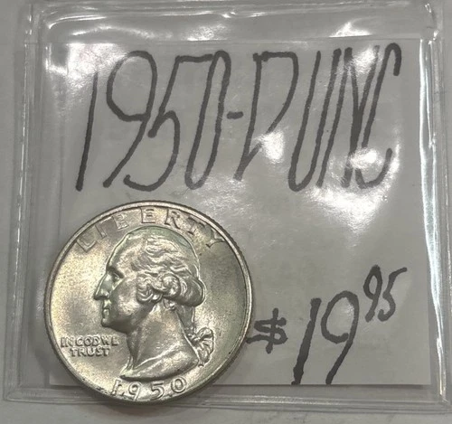 1950-D Washington Silver Quarter UNC! ENN Coins