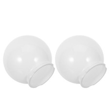2Pcs Modern Sphere Lightshade, White Post Lamp Shade Replacement, 10cm/4" Lamp
