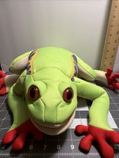 Folkmanis Bright Green Tree Frog Full Body Hand Puppet Moveable Mouth /Forelegs