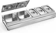 Onlyfire Pizza Topping Station Stainless Steel Seasoning Containers with Lid, 5