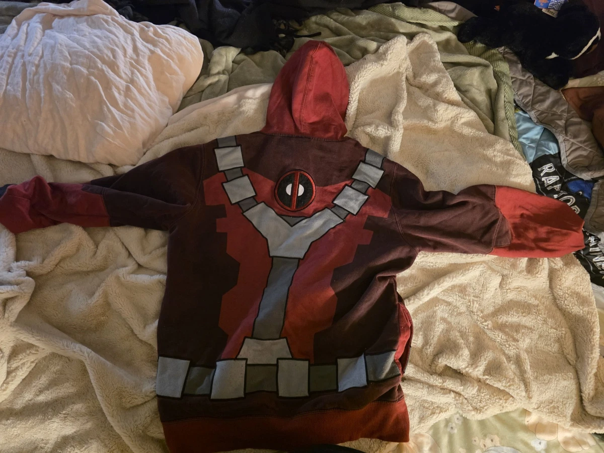 Sudadera con capucha Deadpool completa con cremallera para hombre talla mediana Marvel Comics