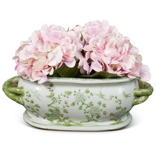 US SELLER - Green White Chinoiserie Bird Flow...