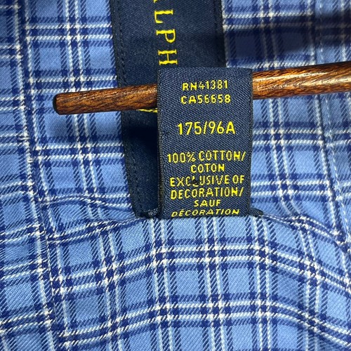 Ralph Lauren Button Down Hemd Herren mittelblau kariert langarm Baumwolle Pony - Bild 6 von 12