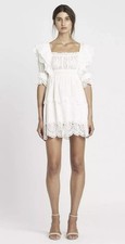 SIR. The Label Leila Broderie Anglaise White Mini Dress Size 3 AU 12-14 US 8-10