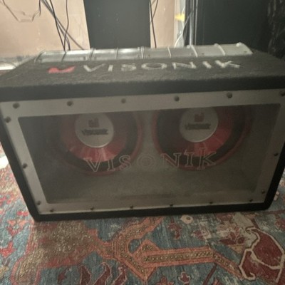 Visonik Dual Enclosed Non-Powered Car Subwoofer Box with Clear Front Panel