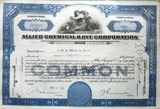 Historische Wertpapiere: Allied Chemicals & Oye Corporation - 20 Shares