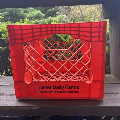 TURNER'S DAIRY FARMS Orange Rare VTG MILK CRATE ICED TEA PITTSBURGH