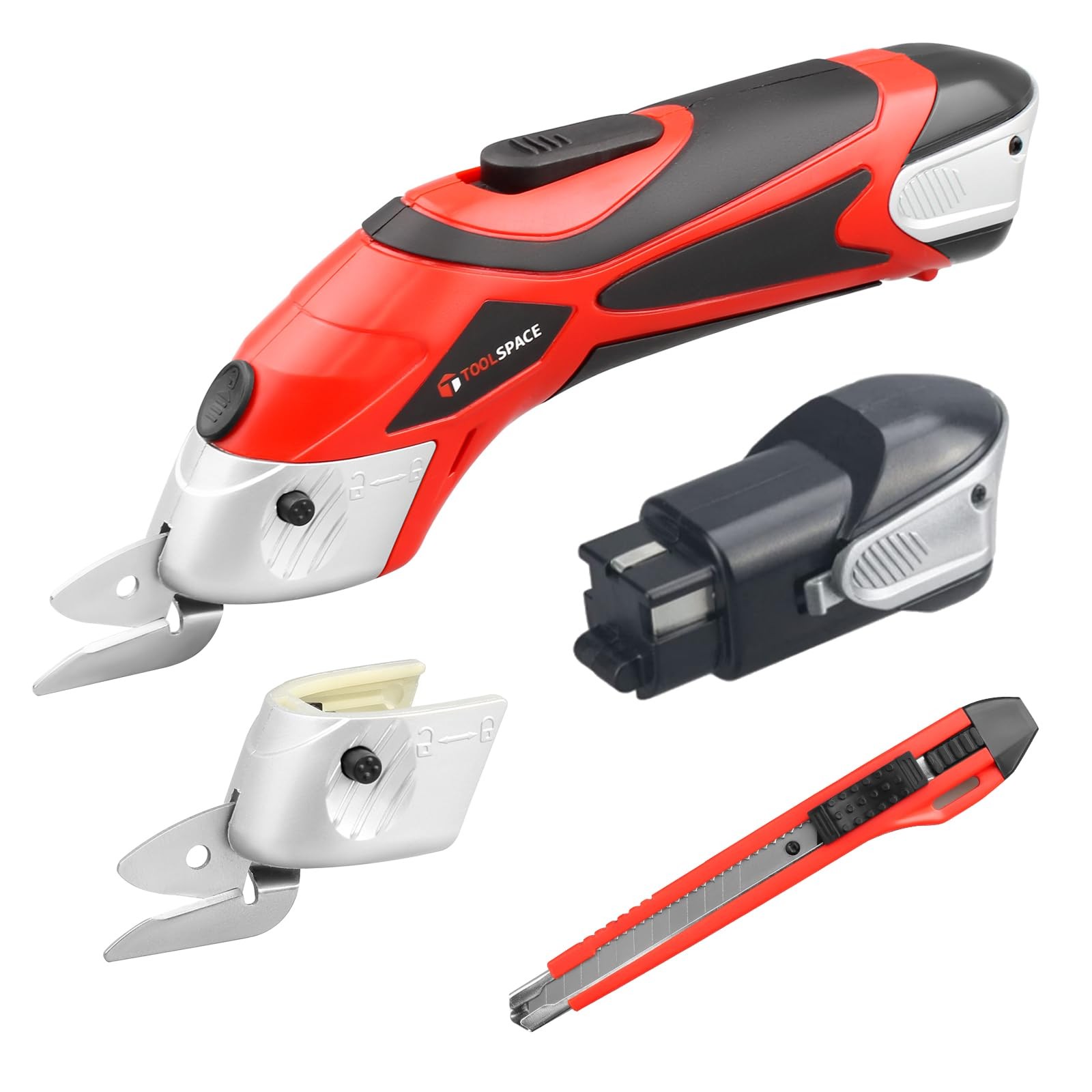 TOOLSPACE Cordless Electric Scissors with Dual Blades for Cardboard Cutting