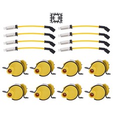 Round Ignition Coil & Wires Set For Chevrolet Silverado GMC Sierra V8 1999-2007