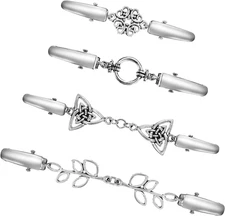 4 Pcs Vintage Dress Clips Back Cinch, Metal Waist Cincher Clip Silver Sweater Sh