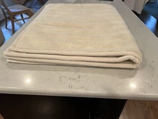 Pottery Barn Faux Fur Channel Throw Winter White 50 x 60